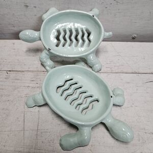 Cast Iron Turtle Soap Dish Set of 2 Bathroom Kitchen Accessory